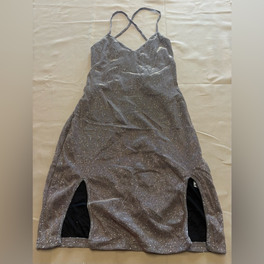 NEW SHEIN SXY Glittering Bronze Dress w/ Adjustable Straps‎